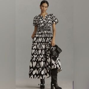 Anthropologie Somerset Black and White Maxi Dress